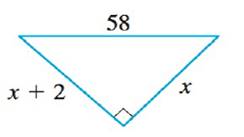 Chapter A, Problem 21E, 17-22 Pythagorean Theorem In the given right angle triangle, find the side labeled x. 