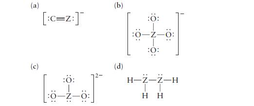 Chapter 3, Problem 44P, In each of the following Lewis diagrams, Z represents a main-group element. Name the group to which 