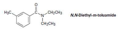 Chapter 21.SE, Problem 73AP, N,N-Diethyl-m-toluamide (DEET) is the active ingredient in many insect-repellent preparations. How 