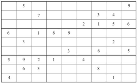 Chapter 1.1, Problem 59E, Solve the Sudoku puzzles in Exercises 5964. 