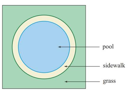 Chapter 8.1, Problem 23E, A circular swimming pool has diameter 50ft and is centered in a fenced-in square region measuring 