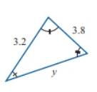 Chapter 8.4, Problem 3E, In Exercises 1-4, the given triangles are similar. Find the lengths of the missing sides. , example  2