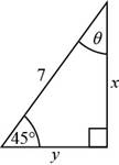 Chapter 8.5, Problem 7E, In Exercises 18, use trigonometric ratios to find the unknown sides and angles in each right 