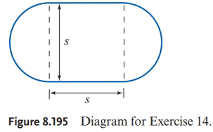 Chapter 8.CR, Problem 14CR, An oval athletic field is the combination of a square and semicircles at opposite ends, as shown in 