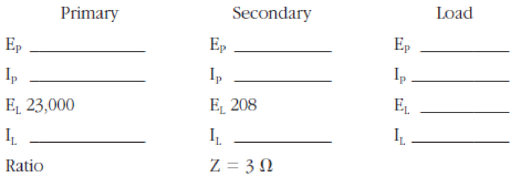 Chapter 8, Problem 4P, Refer to the transformer connection shown in Figure 8-31 to fill in the following values. Figure , example  1