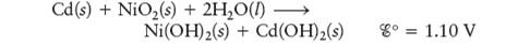 Chapter 11, Problem 38E, The overall reaction and standard cell potential at 25°Cfor the rechargeable nickelcadmium alkaline 