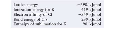 Chapter 13, Problem 39E, Use the following data to estimate Hf for potassiumchloride. K(s)+12Cl2(g)KCl(s) 