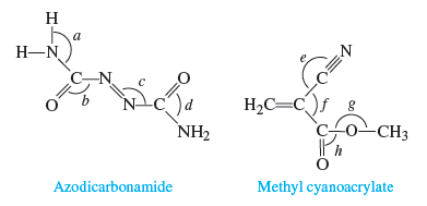 Chapter 14, Problem 31E, Two molecules used in the polymer industry are azodicarbonamide and methyl cyanoacrylate. Their 