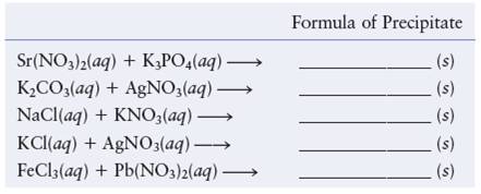 Chapter 4, Problem 110AE, For the following chemical reactions, determine the precipitateproduced when the two reactants 