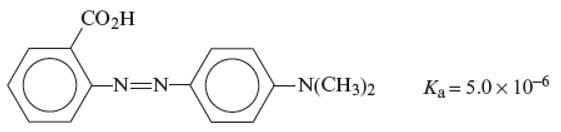 Chapter 8, Problem 83E, Methyl red has the following structure: It undergoes a color change from red to yellow as a solution 