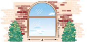 Chapter 2.1, Problem 74E, Skills and Applications Maximum Area A Norman window is constructed by adjoining a semicircle to the 