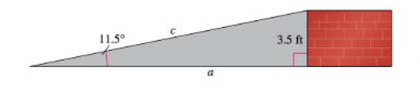 Chapter 4.3, Problem 10CP, Find the length c and the horizontal length a of the loading ramp below. 