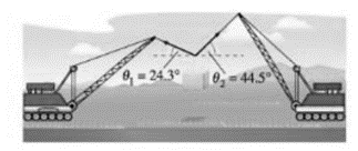 Chapter 6.3, Problem 83E, Cable Tension The cranes shown in the figure are lifting an object that weighs 20,240 pounds. Find 