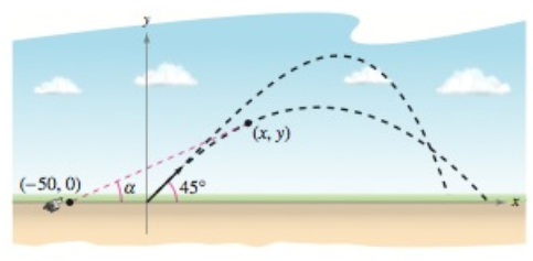 Chapter 13, Problem 11PS, Projectile MotionA projectile is launched at an angle of 45ï¿½ with the horizontal and with an 