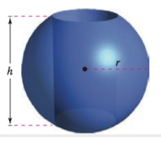 Chapter 7, Problem 6PS, Volume A blade is cut through the center of a sphere of radius r (see figure). The height of the 