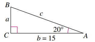 Chapter 1.8, Problem 1ECP, Solve the right triangle shown at the right for all unknown sides and angles. 