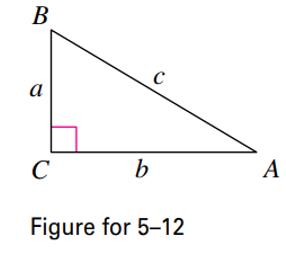 Chapter 1.8, Problem 5E, Solving a Right Triangle In Exercises 5-12, solve the right triangle shown in the figure for all 
