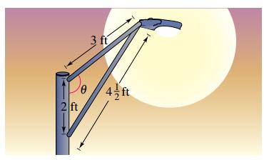 Chapter 3.2, Problem 46E, Streetlight design Determine the angle  in the design of the streetlight shown in the figure. 