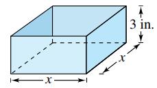 Chapter 1.4, Problem 107E, Geometry You construct an open box with a square base (see figure) from 108 square inches of 