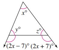 Chapter 6.3, Problem 61E, Geometry In Exercises 61 and 62, find the values of x,y,andz in the figure. 