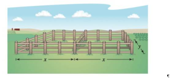 Chapter 4, Problem 83RE, Maximum Area A rancher has 400 feet of fencing with which to enclose two adjacent rectangular 