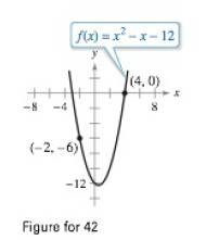 Chapter 4.2, Problem 42E, Mean Value Theorem Consider the graph of the function f(x)=x2x12 (see figure). (a) Find the equation 