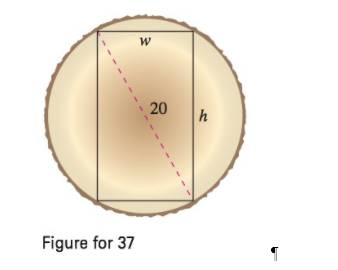 Chapter 4.7, Problem 37E, Beam Strength A wooden beam has a rectangular cross section of height h and width w (see figure). 