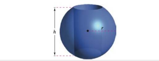 Chapter 7, Problem 4PS, Volume A hole is cut through the center of a sphere of radius r (see figure). The height of the 