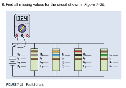 Chapter 7, Problem 8PP, Find all missing values for the circuit shown in Figure 7-29. 