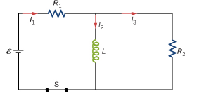 Chapter 14, Problem 58P, Consider the circuit shown below. Find l1, l2and l3when (a) the switch S is first closed, (b) after 