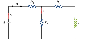 Chapter 14, Problem 60P, For the circuit shown below, find the current through the inductor 2.0105 s after the switch is 