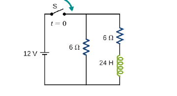 Chapter 14, Problem 84CP, The switch in the circuit shown below is closed at t = 0s. Find currents through (a) R1(b) R2, and 
