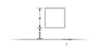 Chapter 14, Problem 85CP, A square loop of side 2 cm is placed 1 cm from a long wire carrying a current that varies with time 