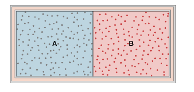 Chapter 3, Problem 47P, Ideal gases A and B are stored in the left and right chambers of an insulated container, as shown 