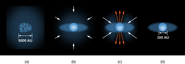 Chapter 21, Problem 6E, Look at the four stages shown in Figure 21.8. In which stage(s) can we see the star in visible 