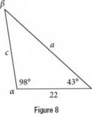Chapter 10.1, Problem 1TI, Solve the <x-custom-btb-me data-me-id='1719' class='microExplainerHighlight'>triangle</x-custom-btb-me> shown in Figure 8 to the nearest tenth. 