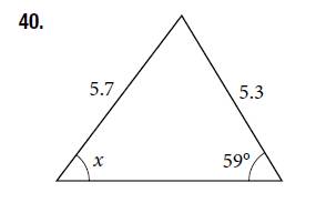Chapter 10.1, Problem 40SE, For the following exercises, find the length of side x. Round to the nearest tenth. 