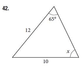 Chapter 10.1, Problem 42SE, For the following exercises, find the measure of angle x, if possible. Round to the nearest tenth. 