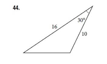 Chapter 10.1, Problem 44SE, For the following exercises, find the area of each triangle. Round each answer to the nearest tenth 