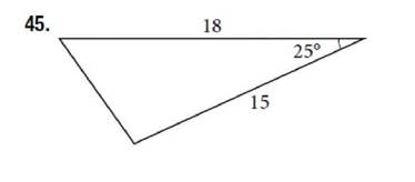 Chapter 10.1, Problem 45SE, For the following exercises, find the area of each triangle. Round each answer to the nearest tenth 