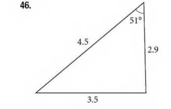 Chapter 10.1, Problem 46SE, For the following exercises, find the area of each triangle. Round each answer to the nearest tenth 