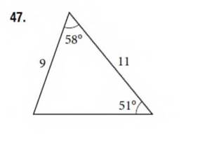 Chapter 10.1, Problem 47SE, For the following exercises, find the area of each triangle. Round each answer to the nearest tenth 