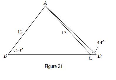 Chapter 10.1, Problem 53SE, Find AD in Figure 21. Round to the nearest tenth. 