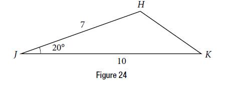 Chapter 10.1, Problem 56SE, Solve the triangle in Figure 24. (Hint: Draw a perpendicular from H to JK). Round each answer to the 