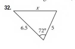 Chapter 10.2, Problem 32SE, For the following exercises, find the length of side x. Round to the nearest tenth 