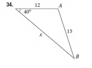 Chapter 10.2, Problem 34SE, For the following exercises, find the length of side x. Round to the nearest tenth 