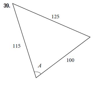 Chapter 10.2, Problem 39SE, For the following exercises, find the measurement of angle A. 