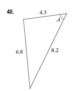 Chapter 10.2, Problem 40SE, For the following exercises, find the measurement of angle A. 
