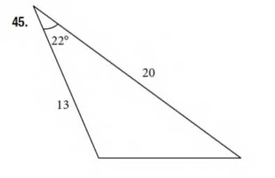 Chapter 10.2, Problem 45SE, For the following exercises, solve for the unknown side. Round to the nearest tenth 